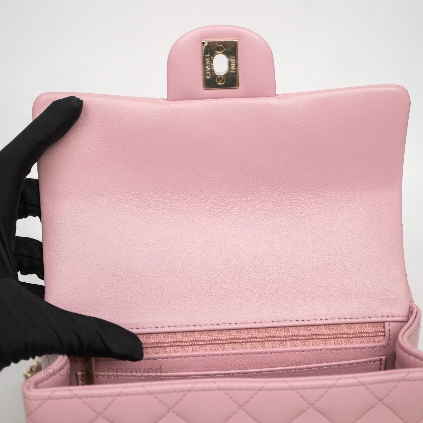 Chanel Top Handle Mini Rectangular Flap Lilac Pink Lambskin Gold Hardware