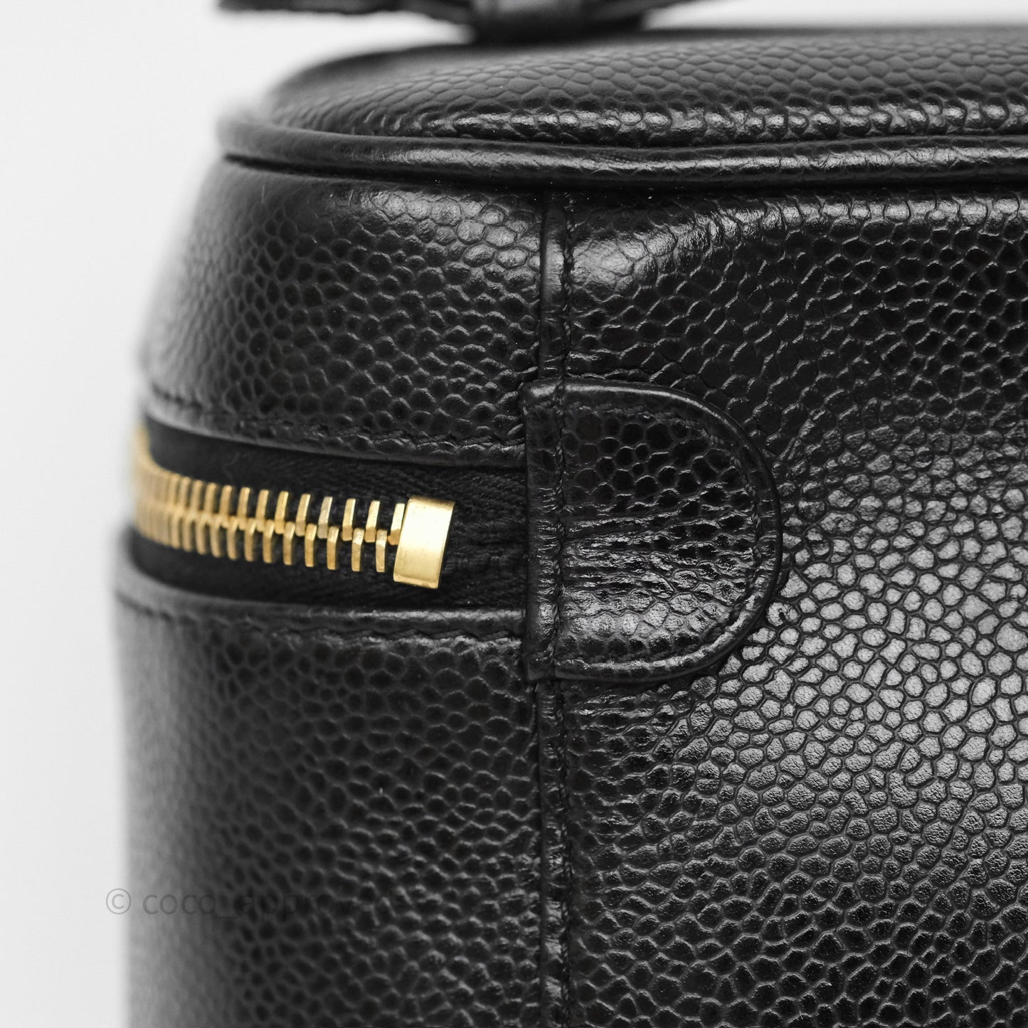 Chanel Vintage Vanity Case Black Caviar Gold Hardware