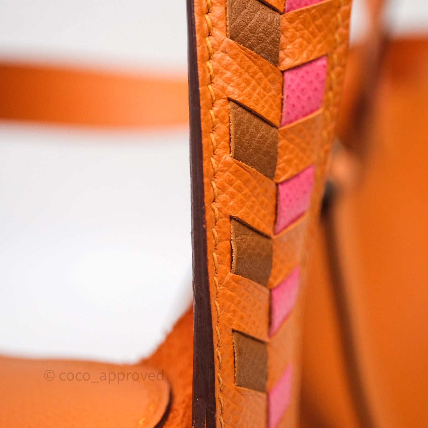 Hermès Tressage De Cuir Picotin Lock 22 Abricot I9/ Rose Azalée 8W/ Gold 37 Epsom Palladium Hardware