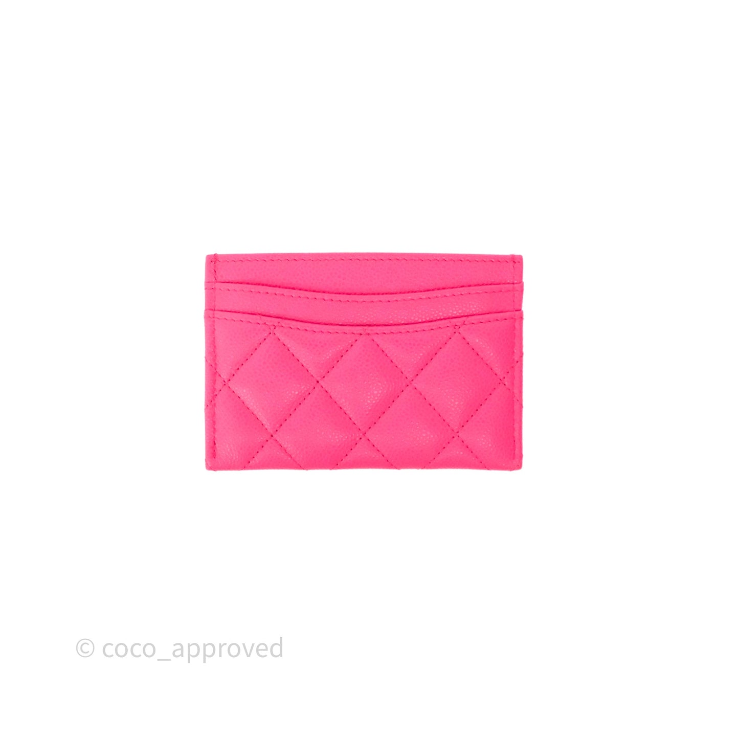 Chanel Classic Flat Card Holder Pink Caviar Gold Hardware