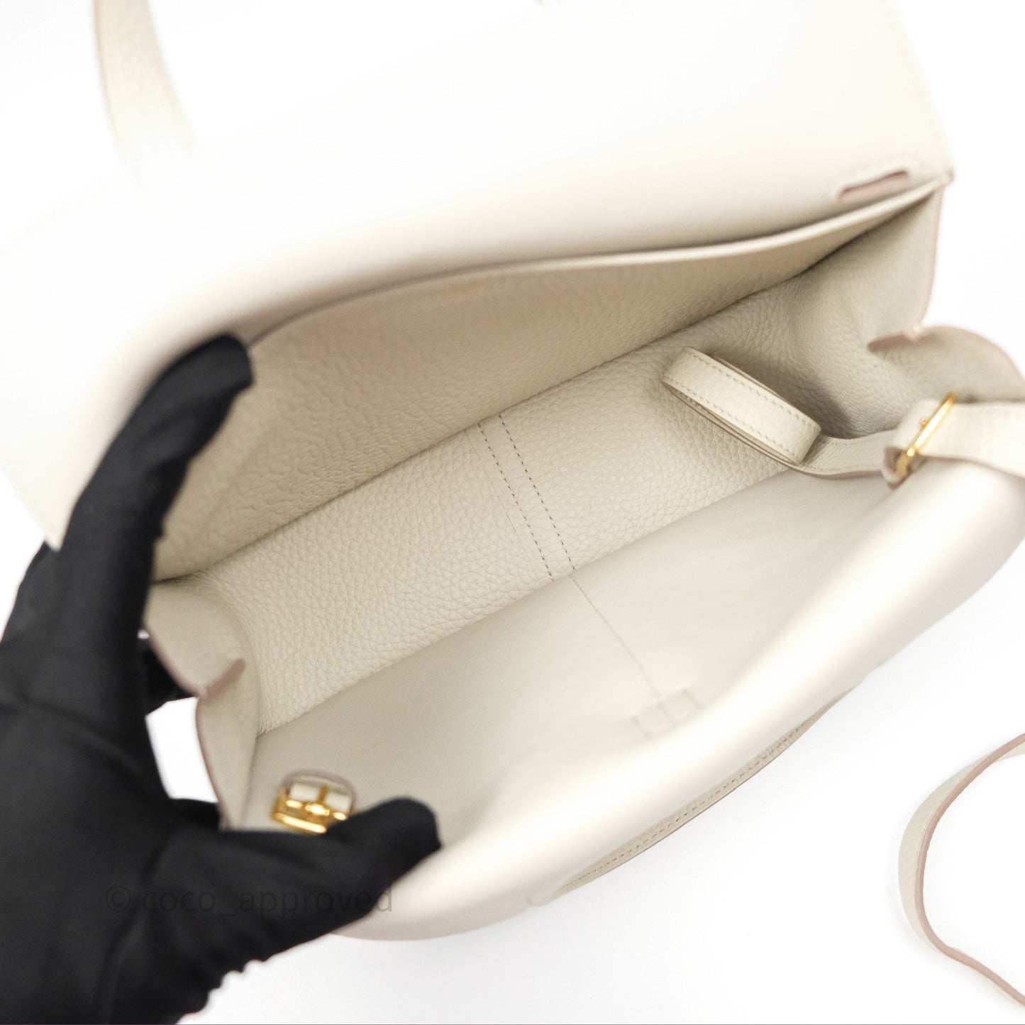 Hermès Halzan 25  Beton 8L Clemence Gold Hardware