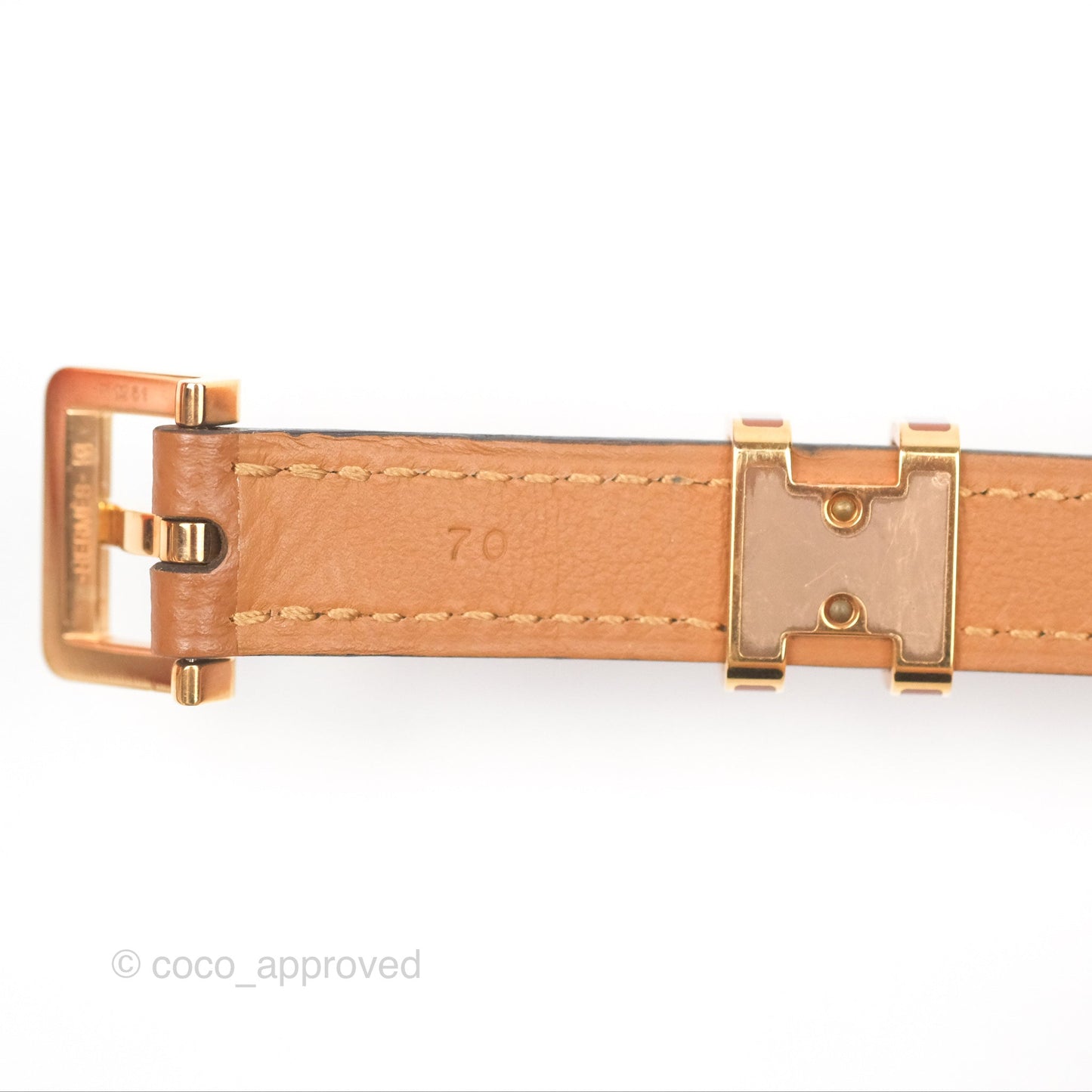Hermès Pop H 15 Belt Epsom Gold Rose Gold Hardware