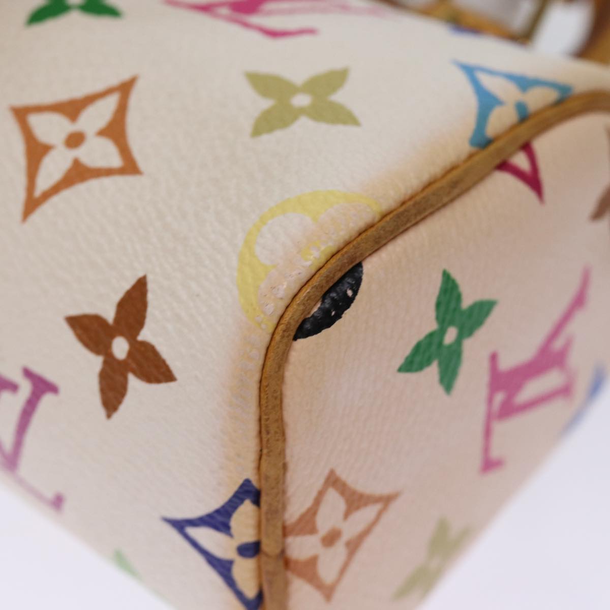 LOUIS VUITTON Monogram Multicolor Mini Speedy Hand Bag White M92645 76030