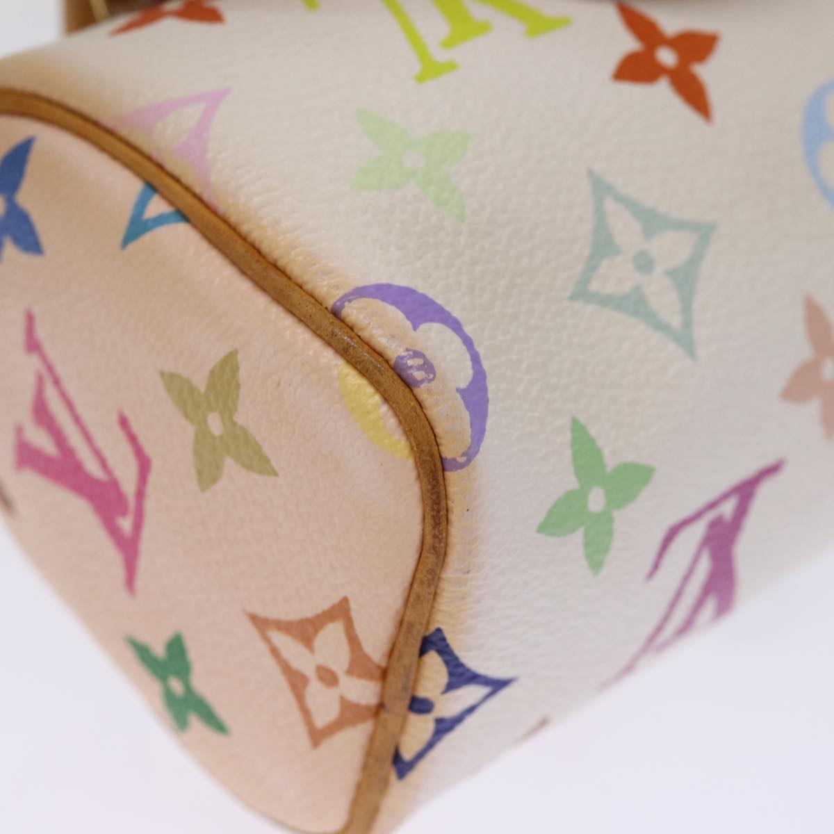 LOUIS VUITTON Monogram Multicolor Mini Speedy Hand Bag White M92645 76030