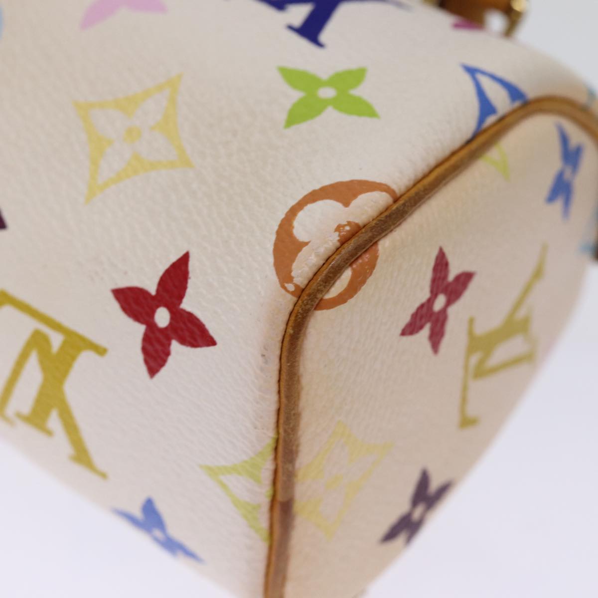 LOUIS VUITTON Monogram Multicolor Mini Speedy Hand Bag White M92645 76030