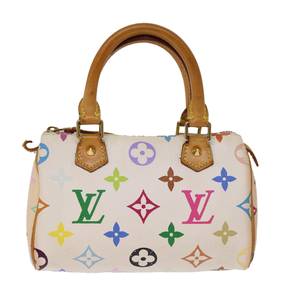 LOUIS VUITTON Monogram Multicolor Mini Speedy Hand Bag White M92645 76030