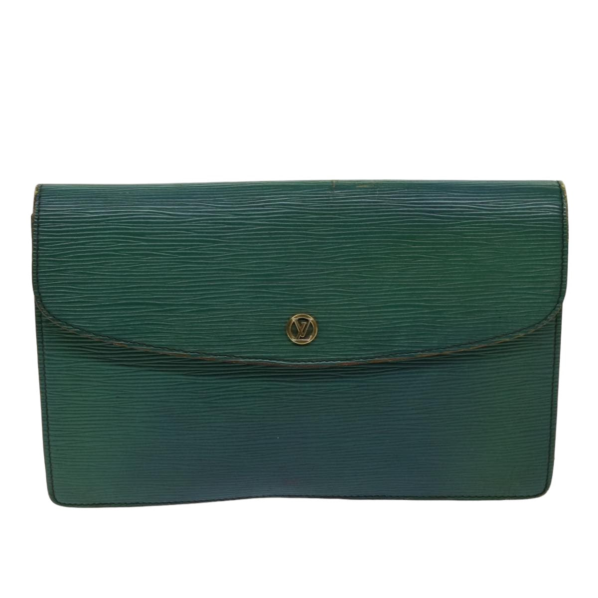 LOUIS VUITTON Epi Montaigne 27 Clutch Bag Green M52654 LV 76033