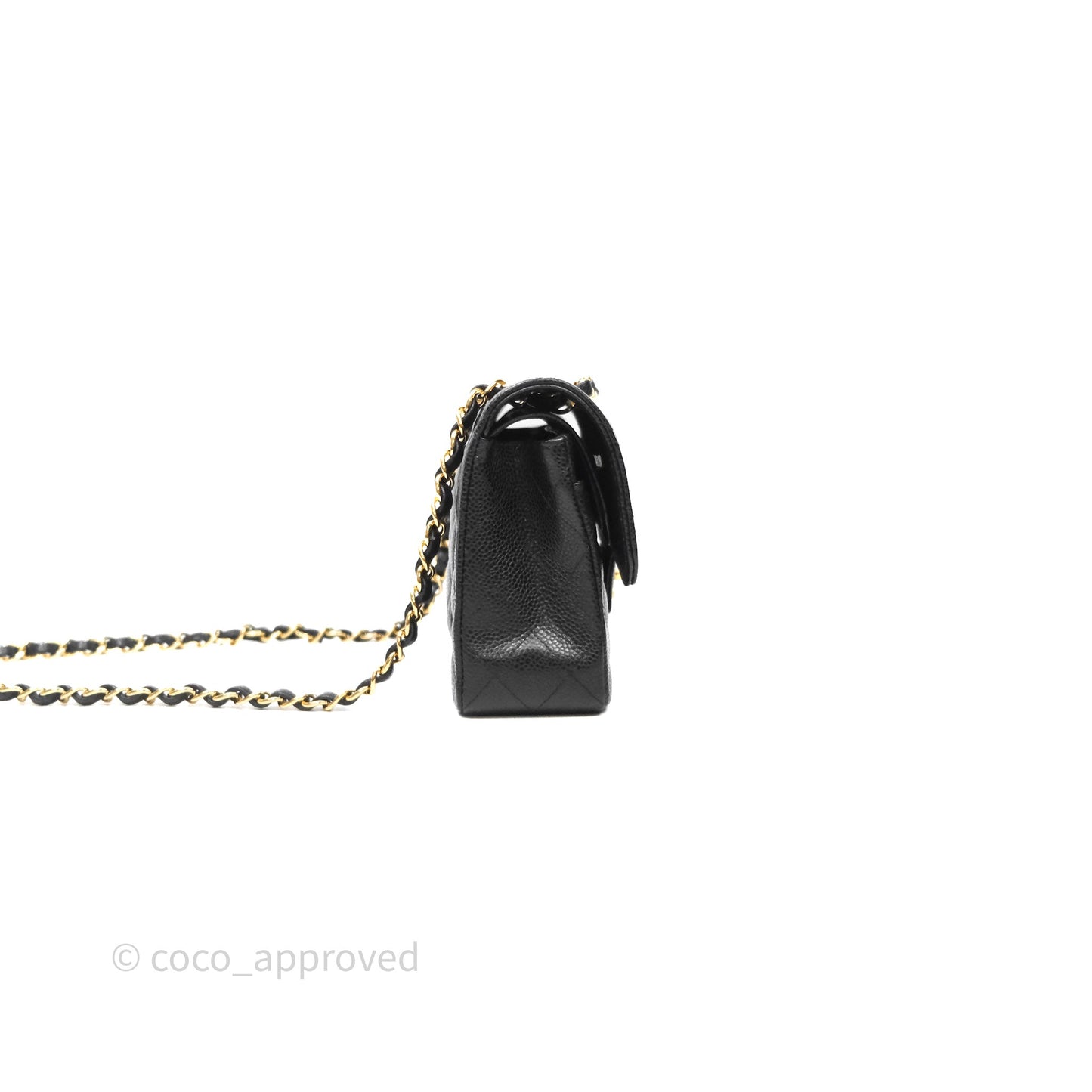 Chanel Small Classic Flap Quilted Black Caviar Gold Hardware