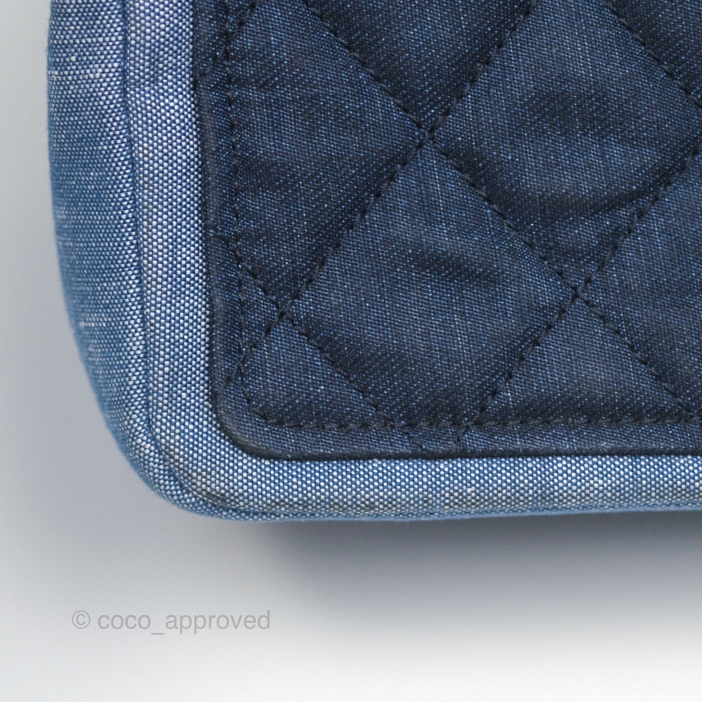 Chanel Quilted Mini Medallion Graphic Denim Blue Silver Hardware