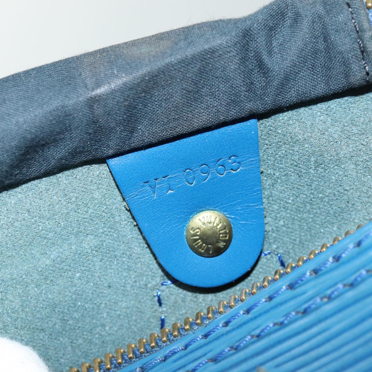 LOUIS VUITTON Epi Speedy 25 Hand Bag Toledo Blue M43015 LV 76071
