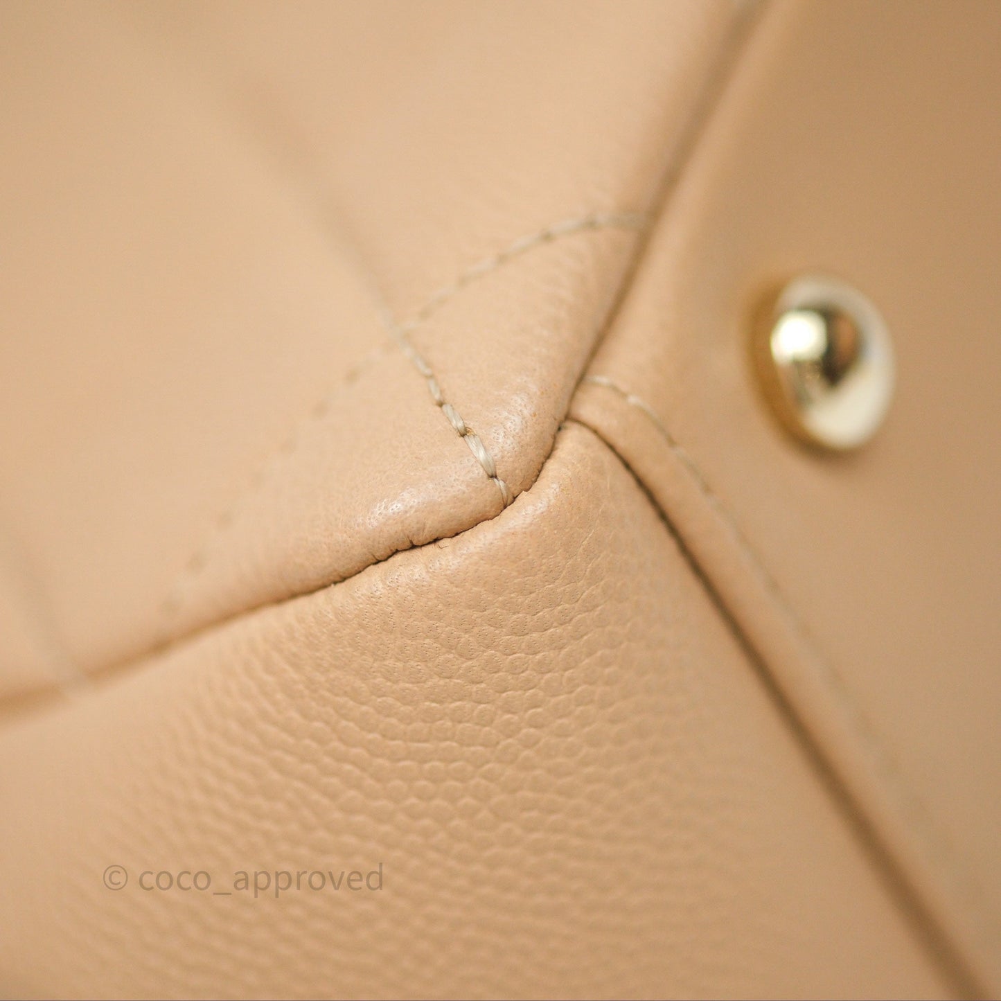 Chanel Quilted Small Business Affinity Flap Beige Caviar Gold Hardware