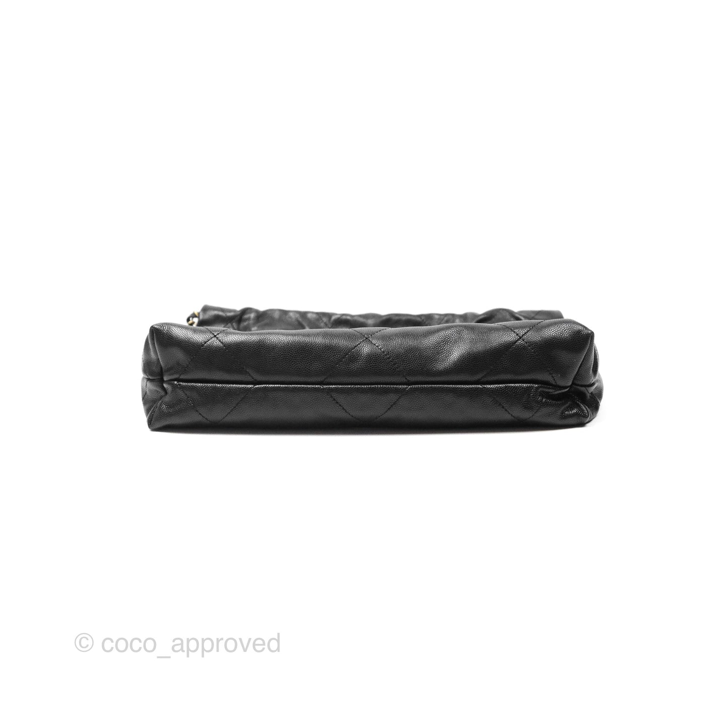 Chanel 22 Small Black Shiny Caviar Aged Gold Hardware