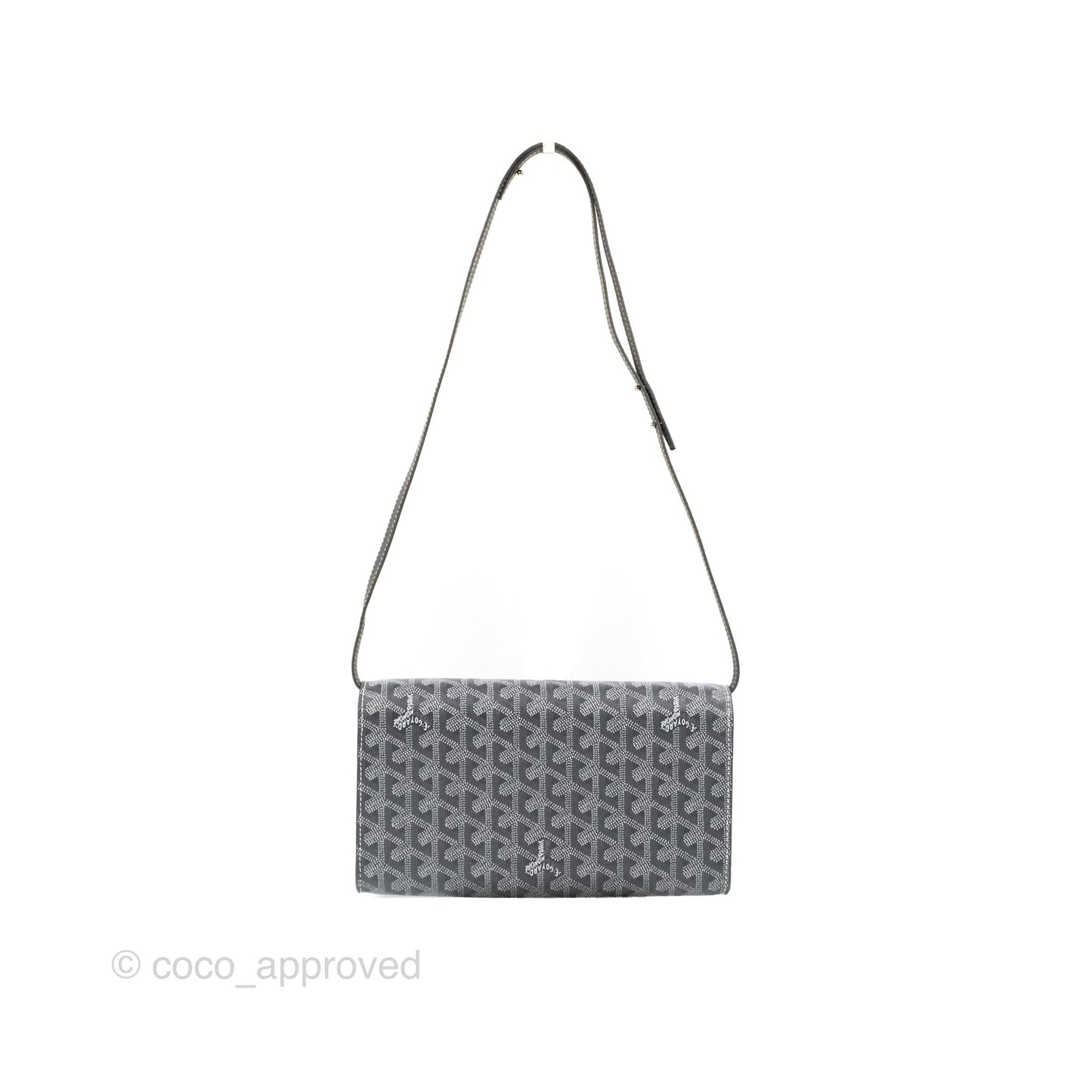 Goyard Monte-Carlo PM Clutch with Strap Grey Goyardine Canvas