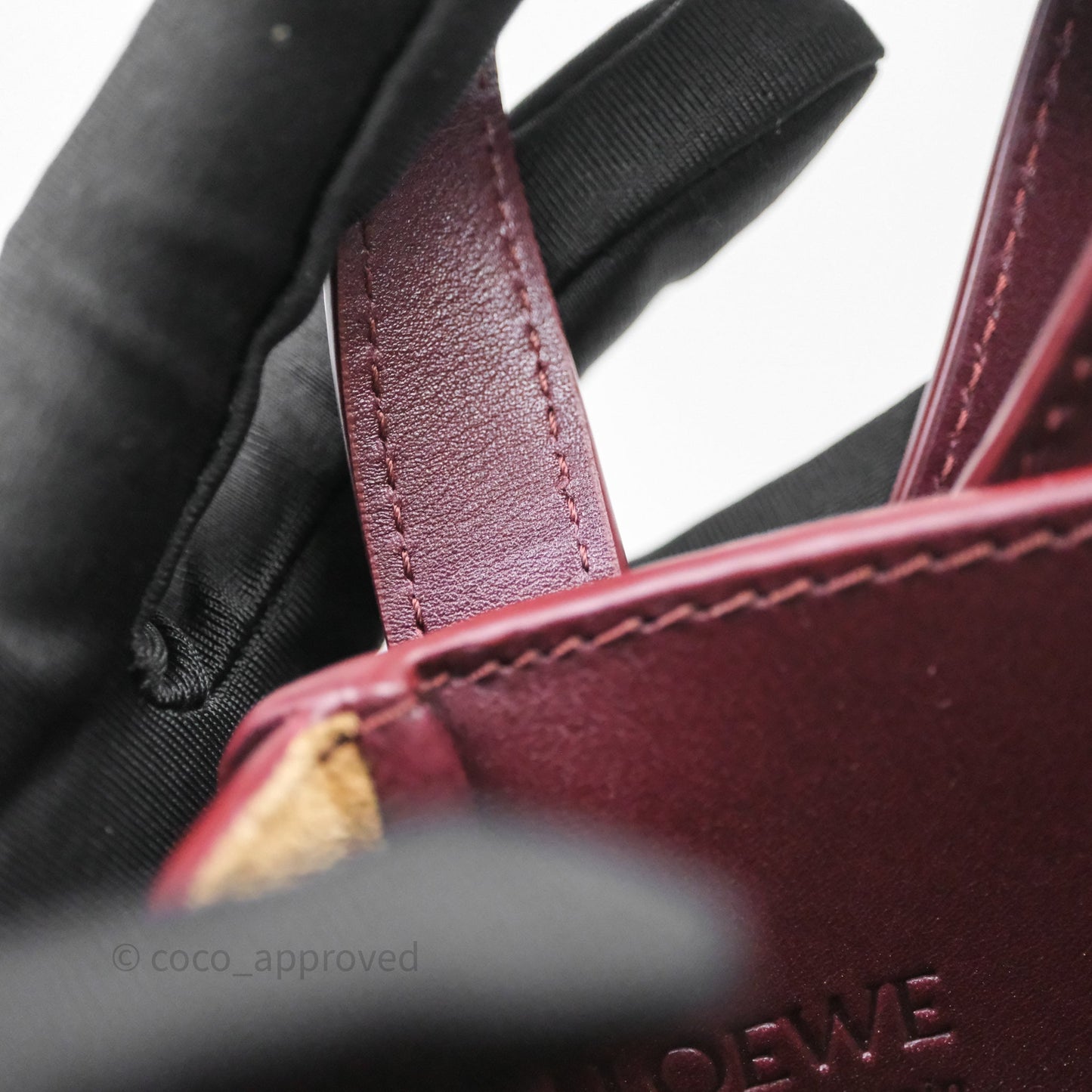 Loewe Hammock Slice Dark Red Bag Gold Hardware