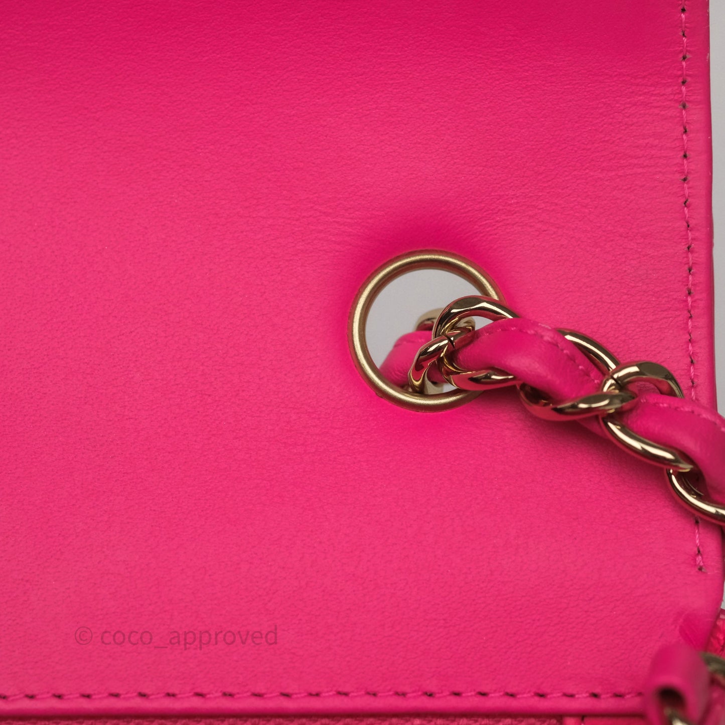 Chanel Quilted Mini Rectangular Flap Neo Pink Patent Gold Hardware