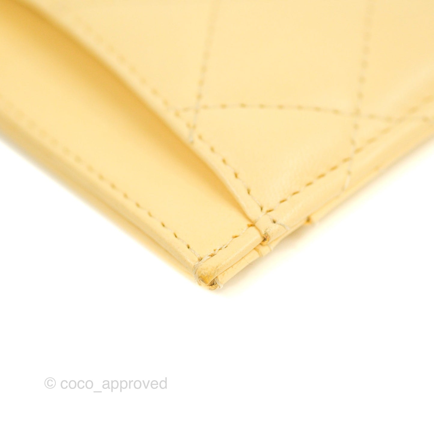 Chanel Classic Lambskin Flat Card Holder Yellow Gold Hardware