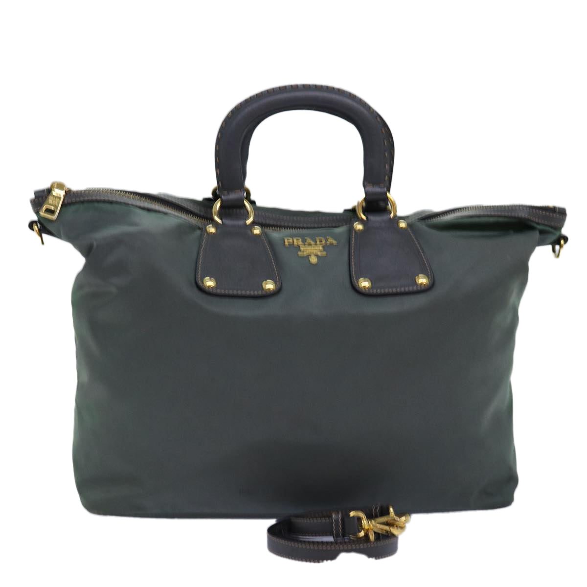 Luxury PradaHand Bag Nylon 2way Green 76129