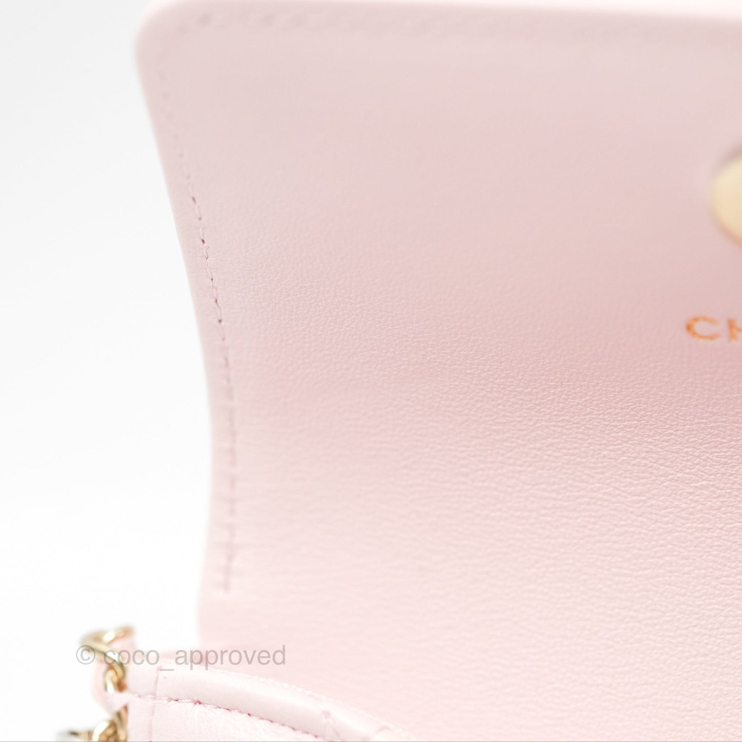 Chanel Mini Chain Around Clutch With Chain Pink Lambskin Gold Hardware