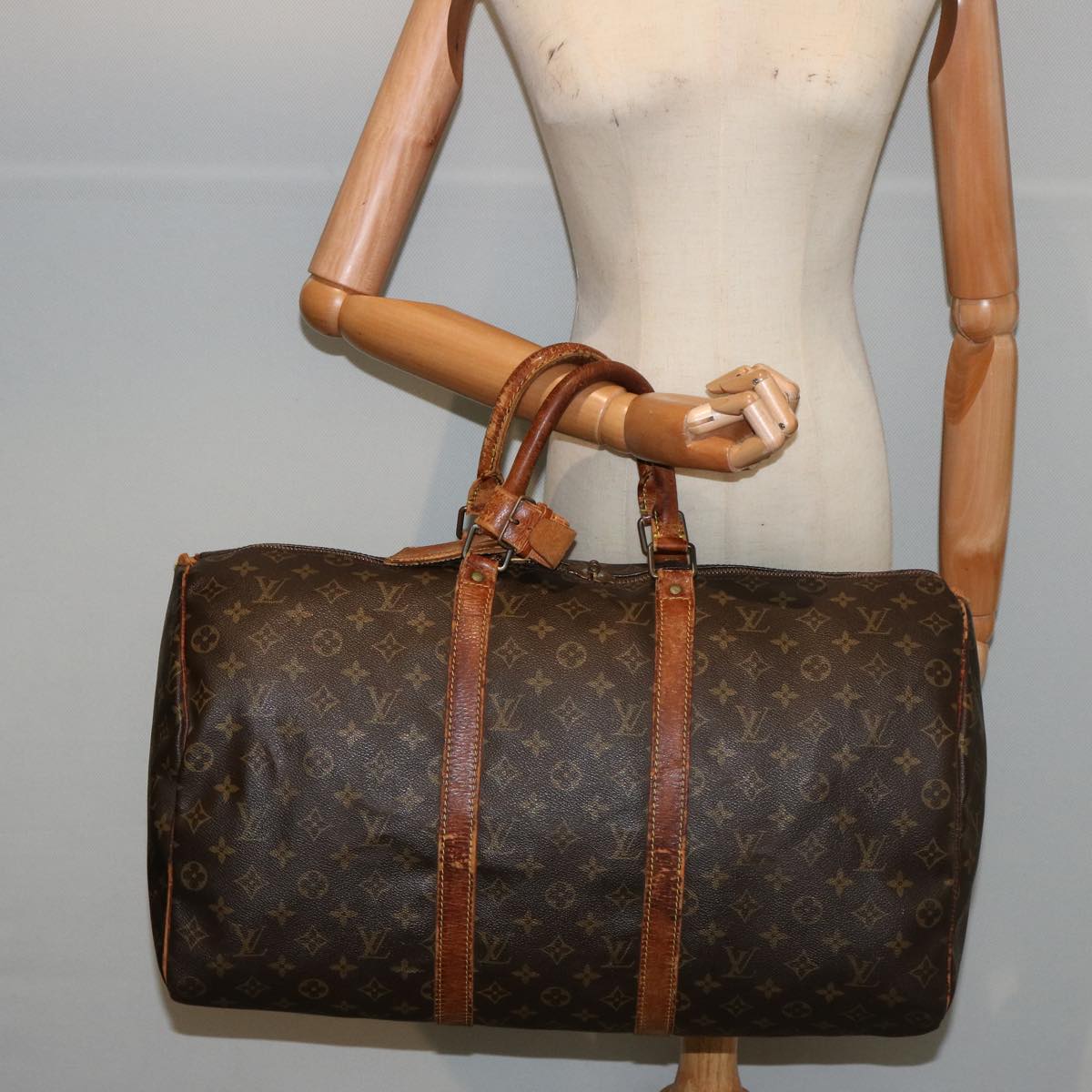 LOUIS VUITTON Monogram Keepall 50 Boston Bag M41426 LV 76152