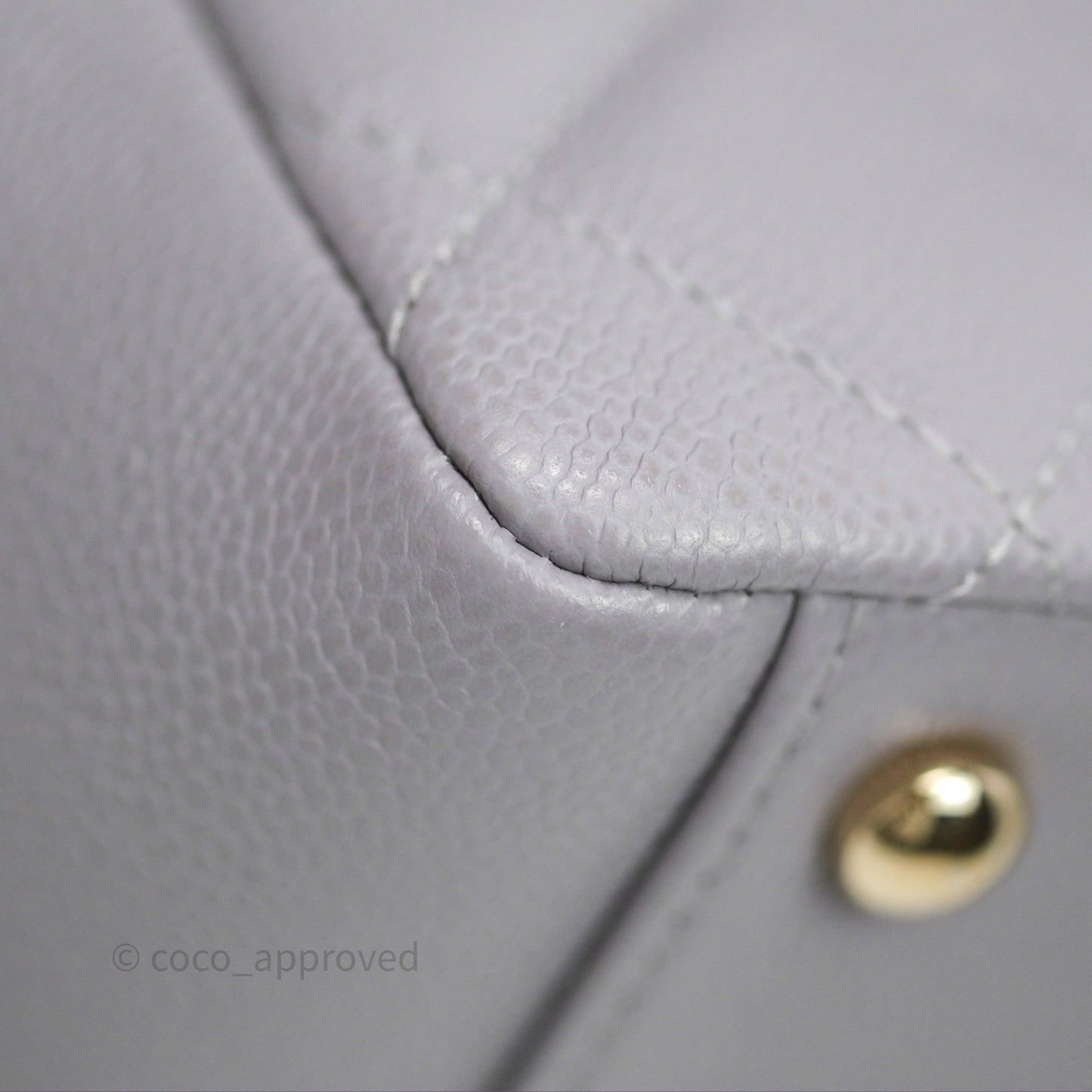 Chanel Quilted Medium Business Affinity Flap Light Grey Caviar Gold Hardware