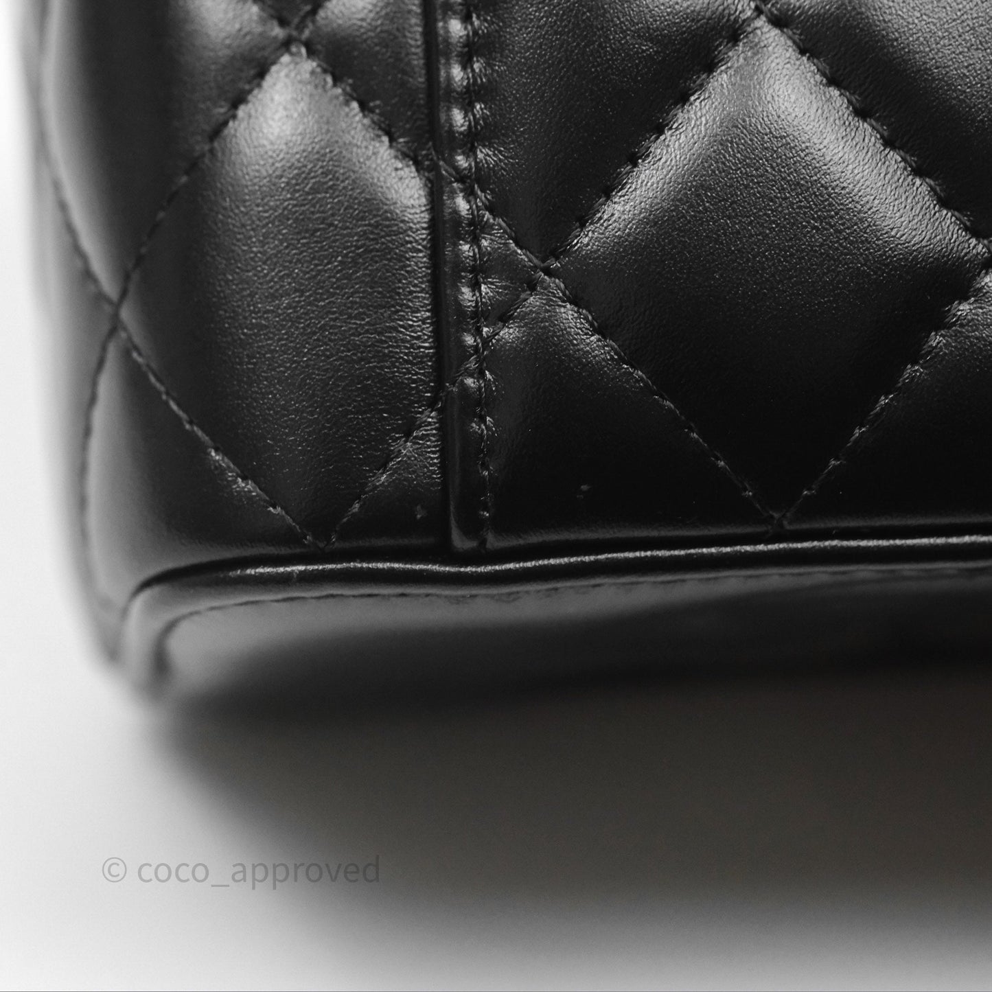 Chanel Vanity Rectangular with Top Handle Black Lambskin Aged Gold Hardware