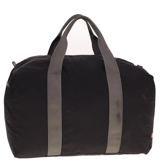 Luxury PradaBoston Bag Nylon Black Gray 76178