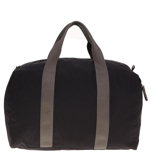 Luxury PradaBoston Bag Nylon Black Gray 76178