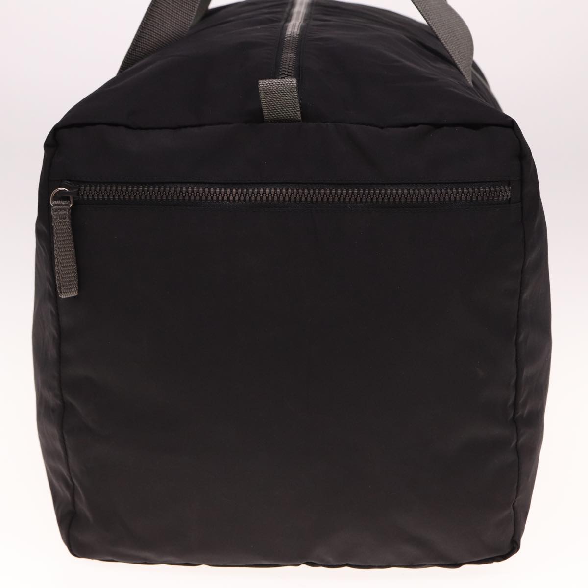 Luxury PradaBoston Bag Nylon Black Gray 76178