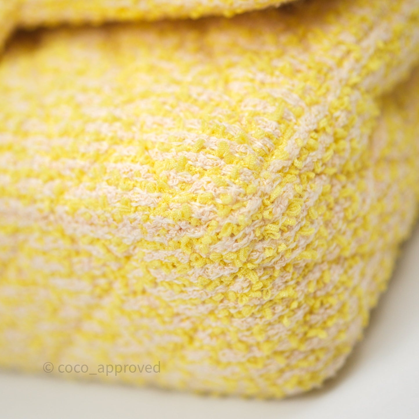 Chanel Classic M/L Medium Flap Quilted Yellow Tweed Gold Hardware