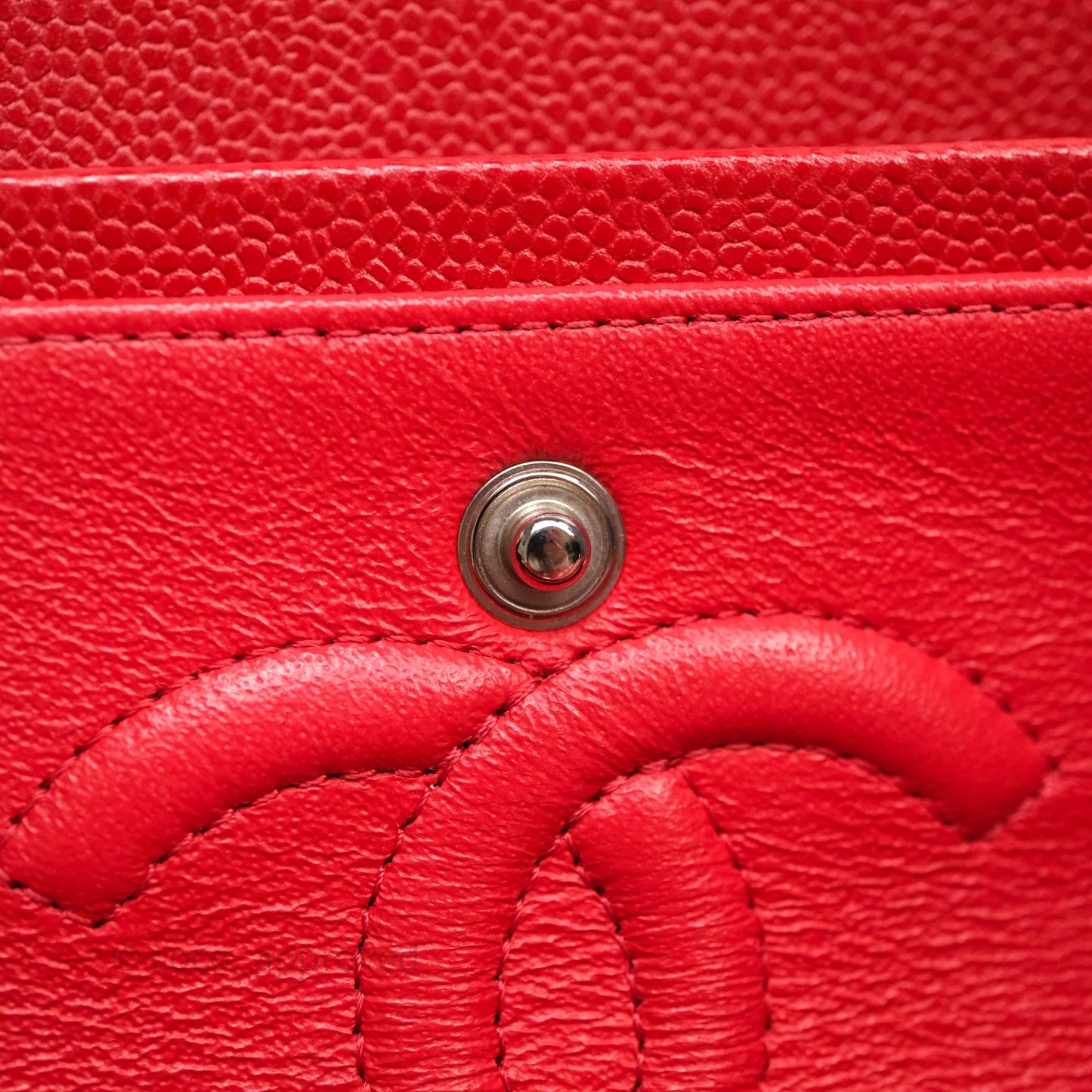 Chanel Small Classic Flap Quilted Red Caviar Silver Hardware