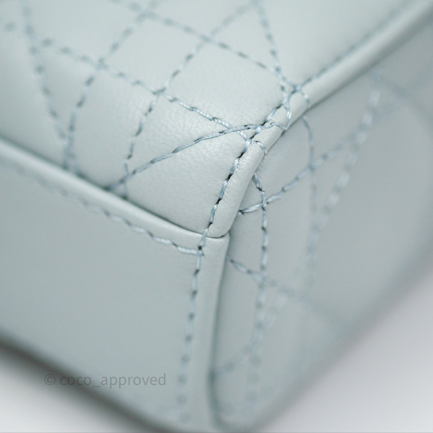 Christian Dior Micro Lady D-Joy Bag Baby Blue Lambskin Cannage Gold Hardware