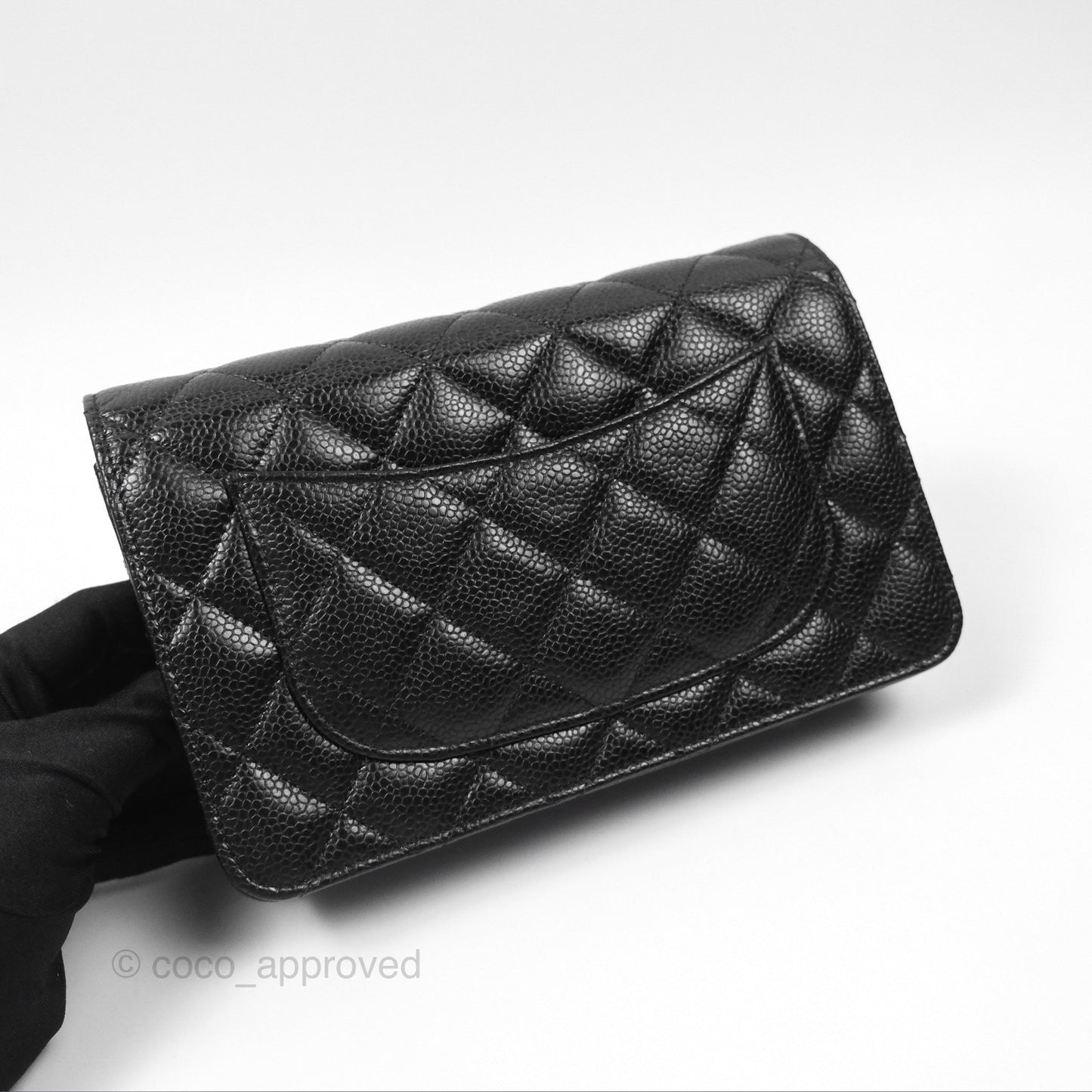 Chanel Quilted Classic WOC Black Caviar Silver Hardware