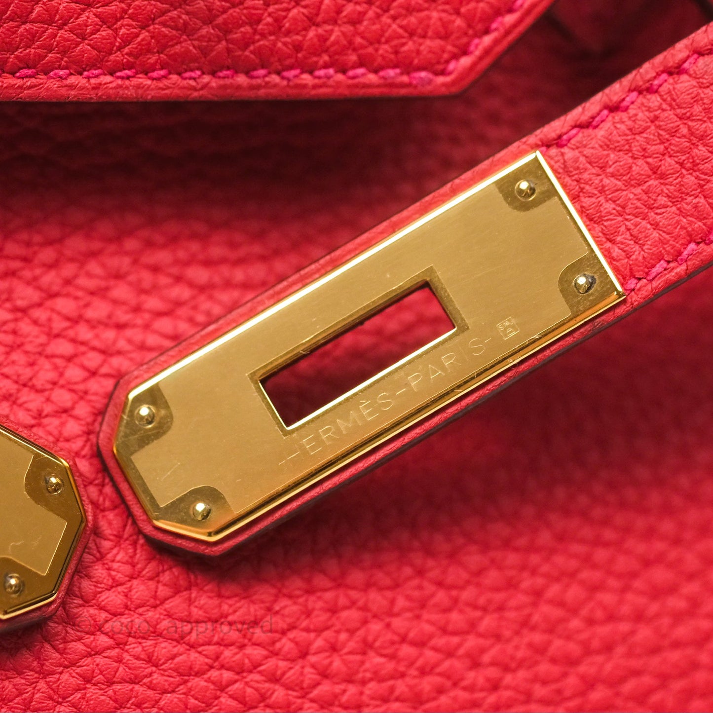 Hermès Birkin 30 Retourne Geranium D5 Togo Gold Hardware