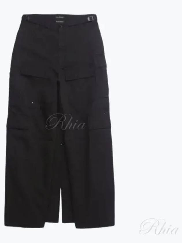Luxury Balenciaga Apron Cargo Pants A Line Skirt Black Black