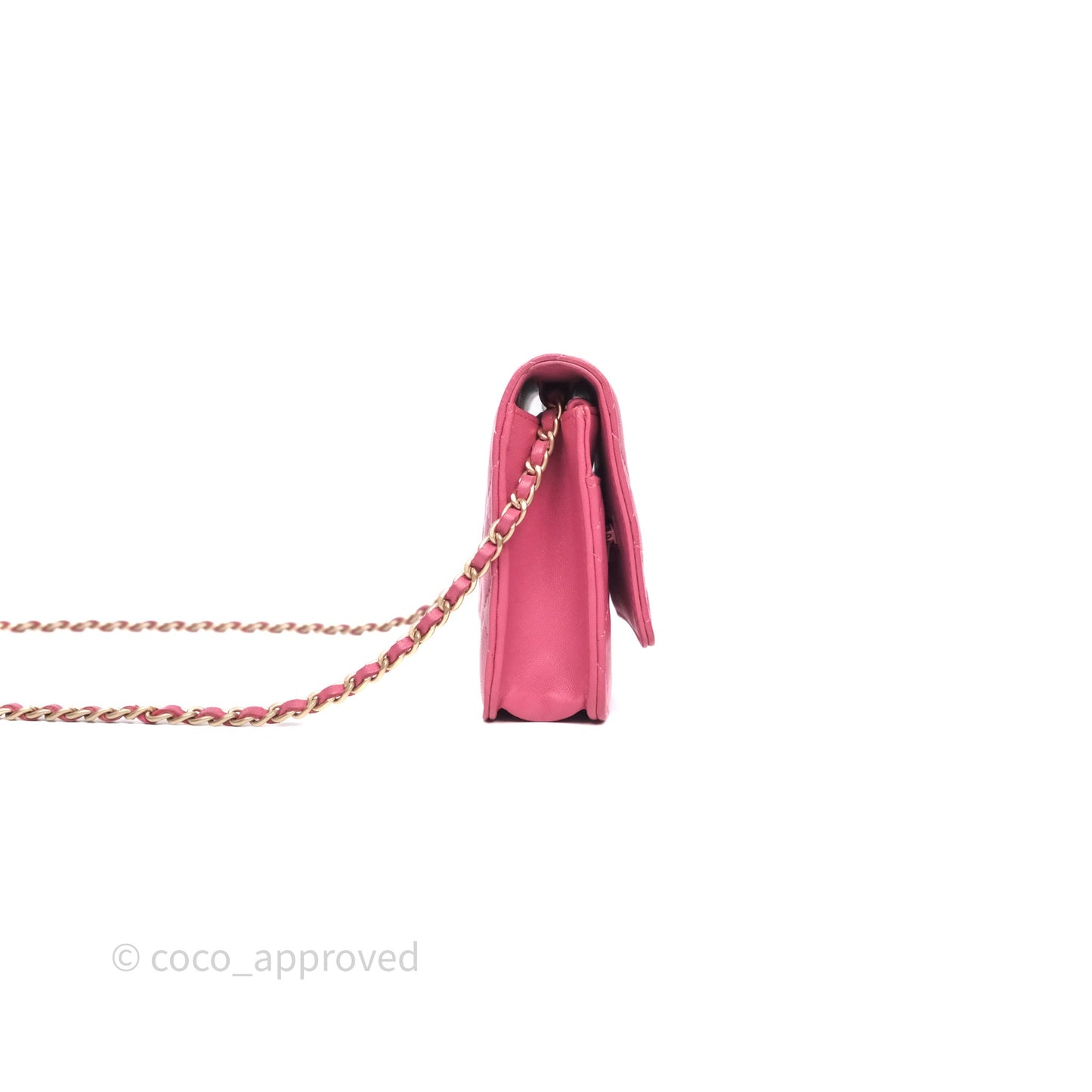 Chanel Quilted Classic WOC Pink Lambskin Gold Hardware