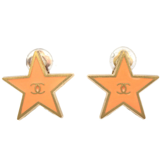 Luxury Chanel Star Earrings Clip-On Orange 01P