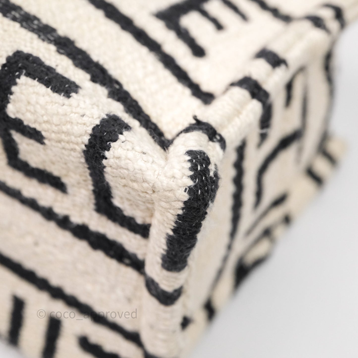 Celine Small Cabas Thais Textile with Celine All-Over White