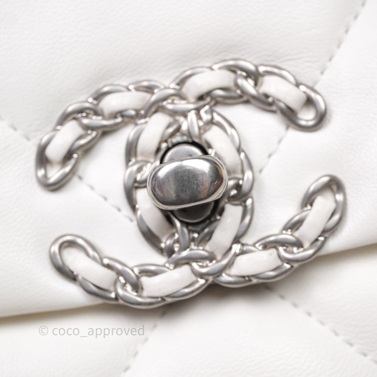 Chanel 19 Medium White Mixed Hardware