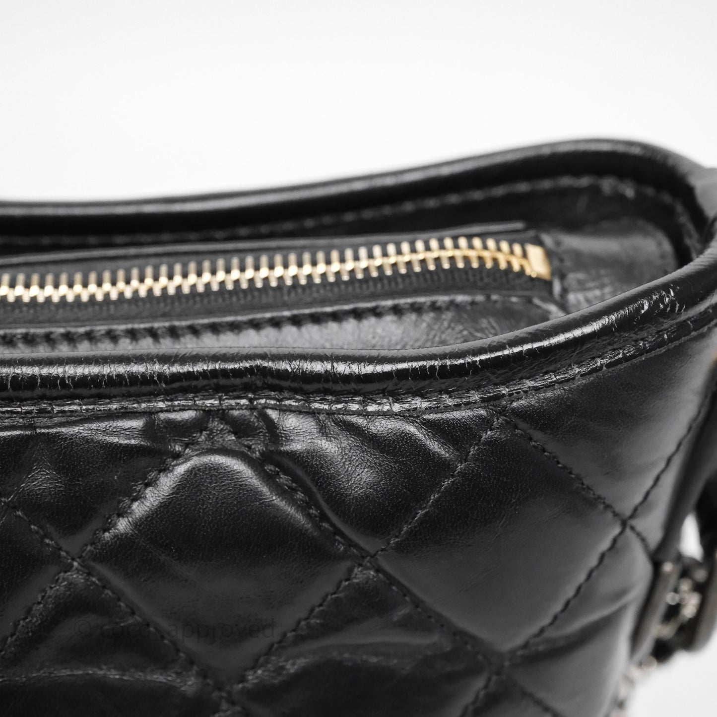 Chanel Small Gabrielle Hobo Quilted Black Aged Calfskin