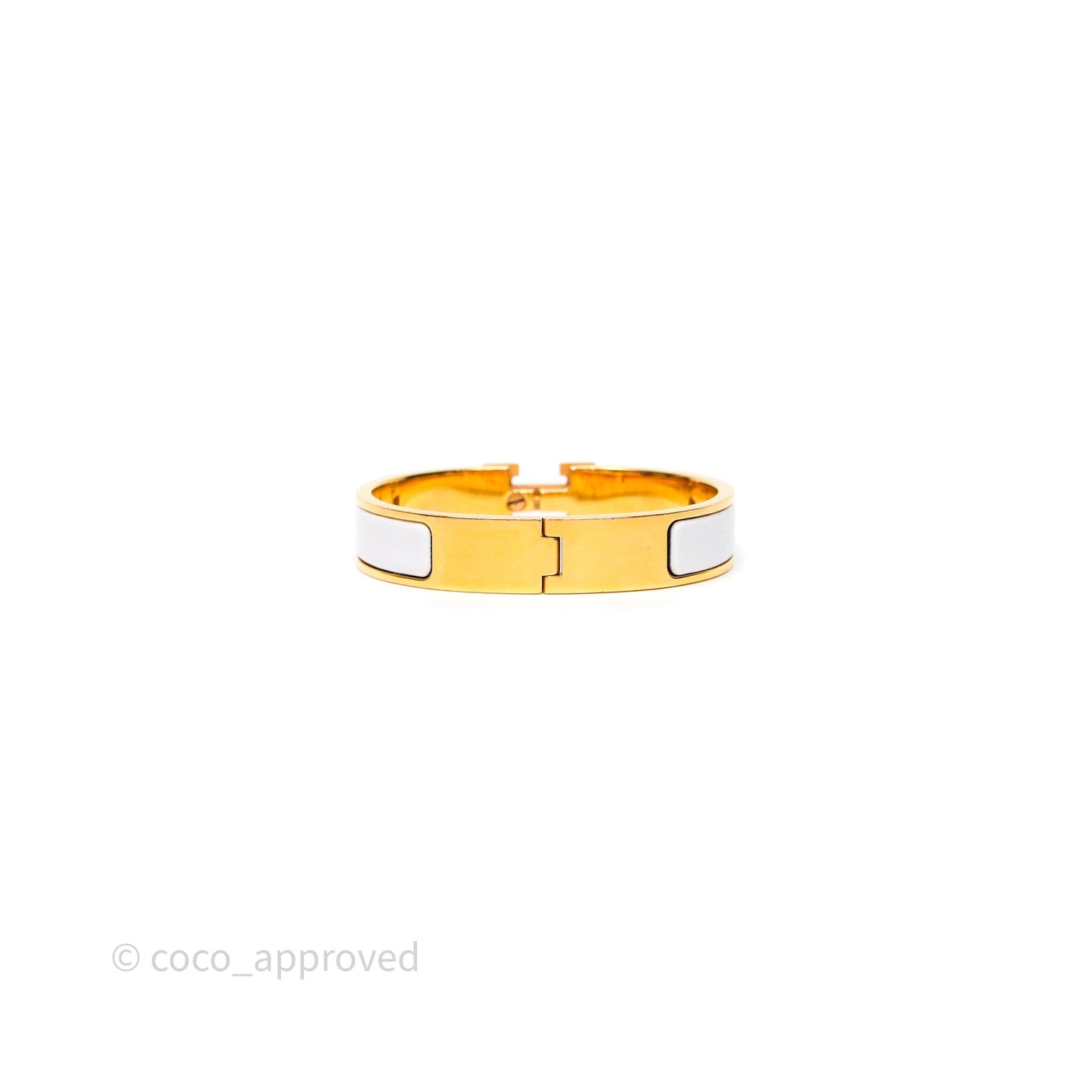 Hermès Clic H Bracelet White Gold Hardware PM