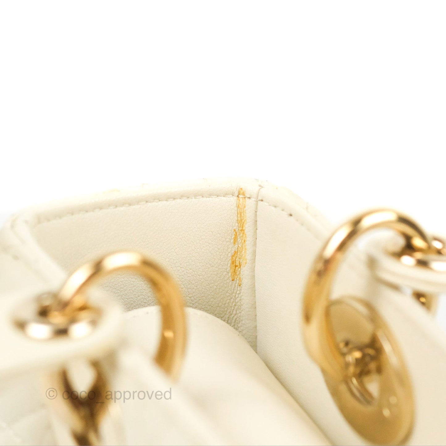 Christian Dior My ABCDior Lady Dior Bag Cannage Lambskin White Gold Hardware
