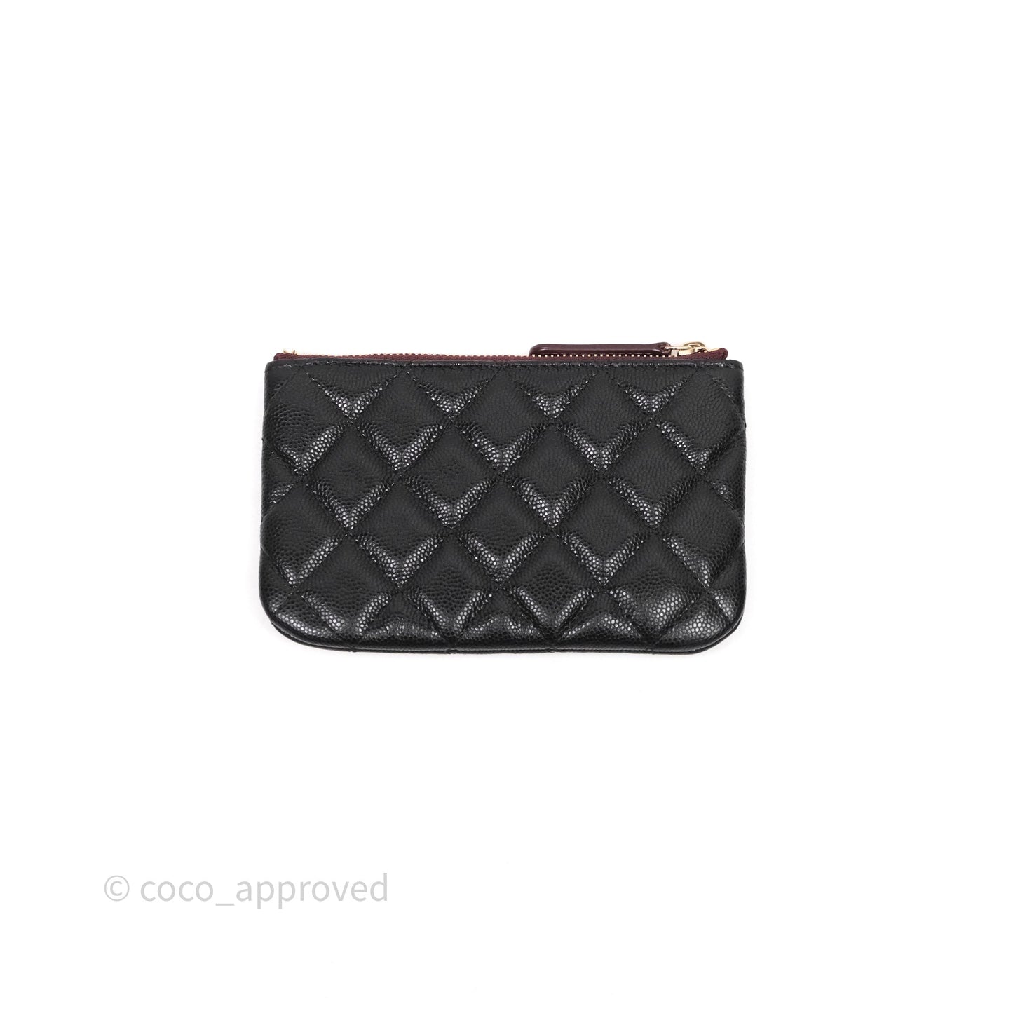 Chanel Quilted Mini O case Black Caviar Gold Hardware