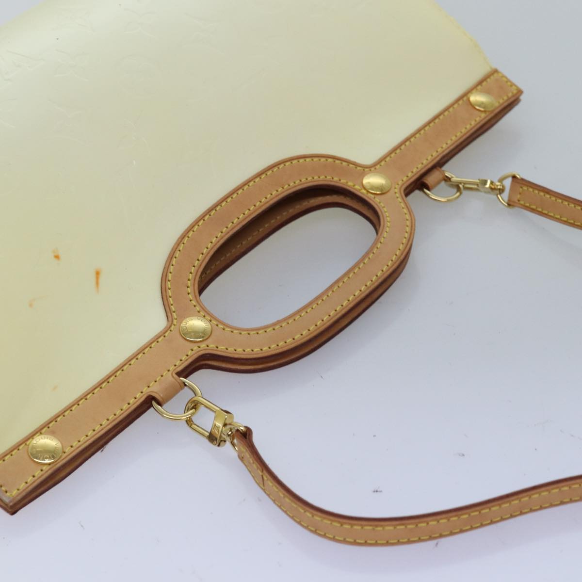 LOUIS VUITTON Monogram Vernis Roxbury Drive Hand Bag Perle M91374 LV 76340