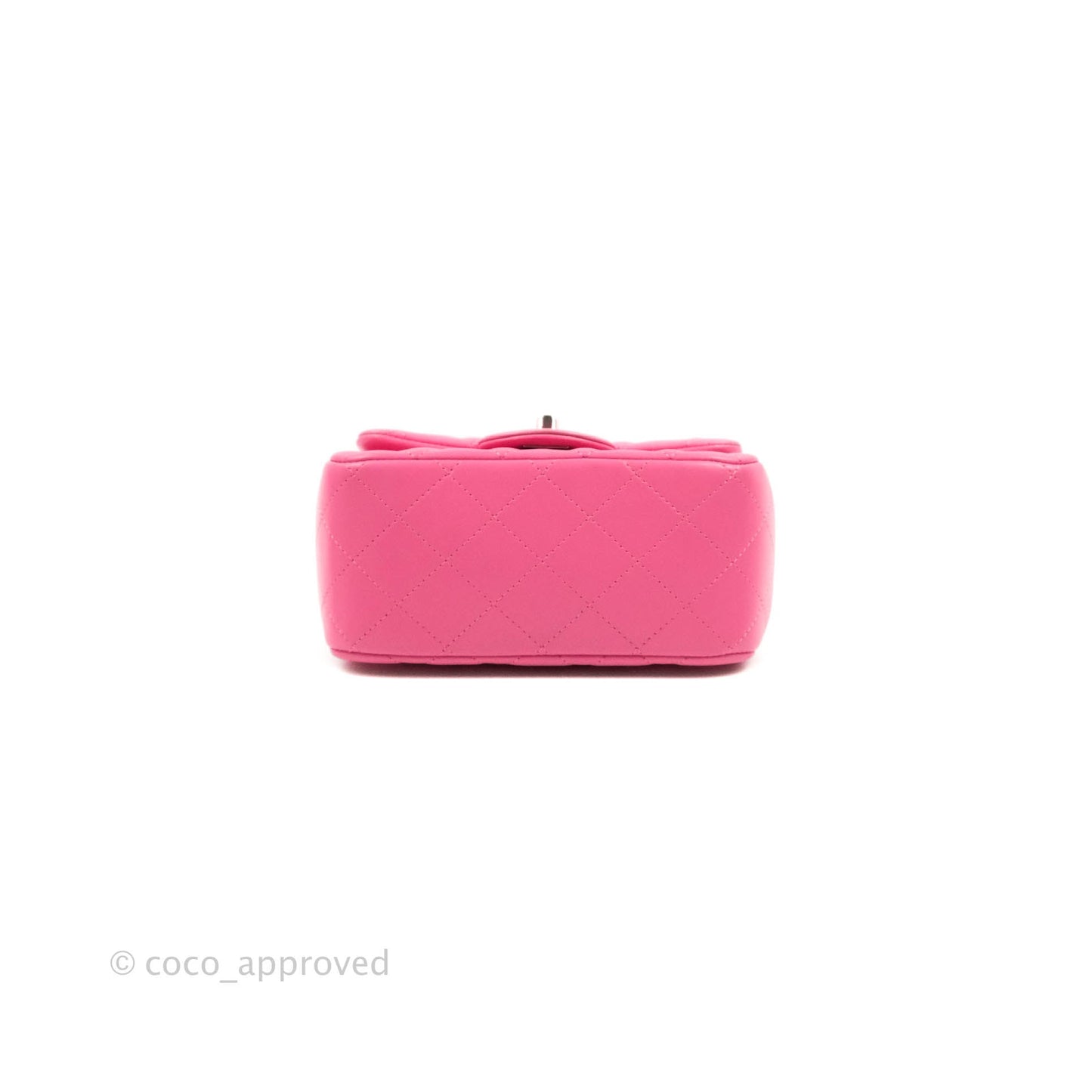 Chanel Classic Quilted Mini Square Flap Pink Lambskin Silver Hardware 19C