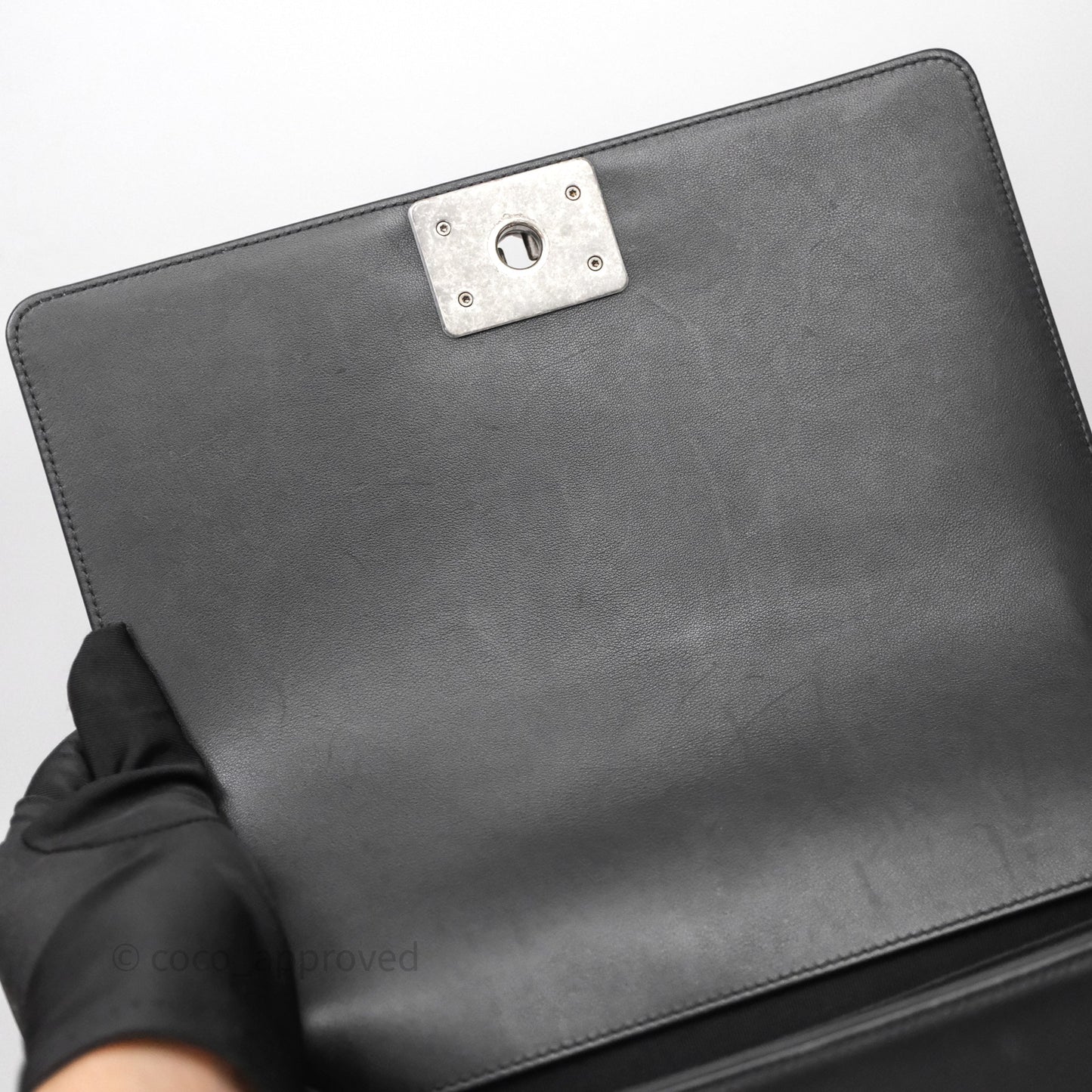 Chanel Medium Boy Quilted Black Lambskin Ruthenium Hardware