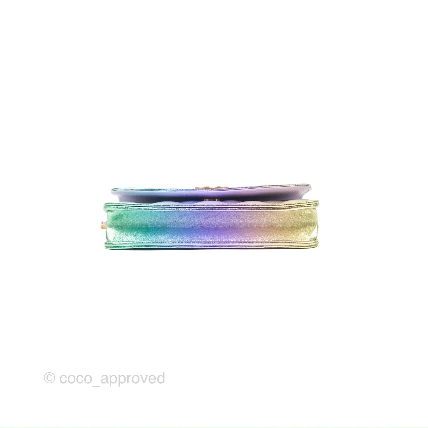 Chanel Mini WOC Phone Holder Metallic Rainbow Lambskin 24C