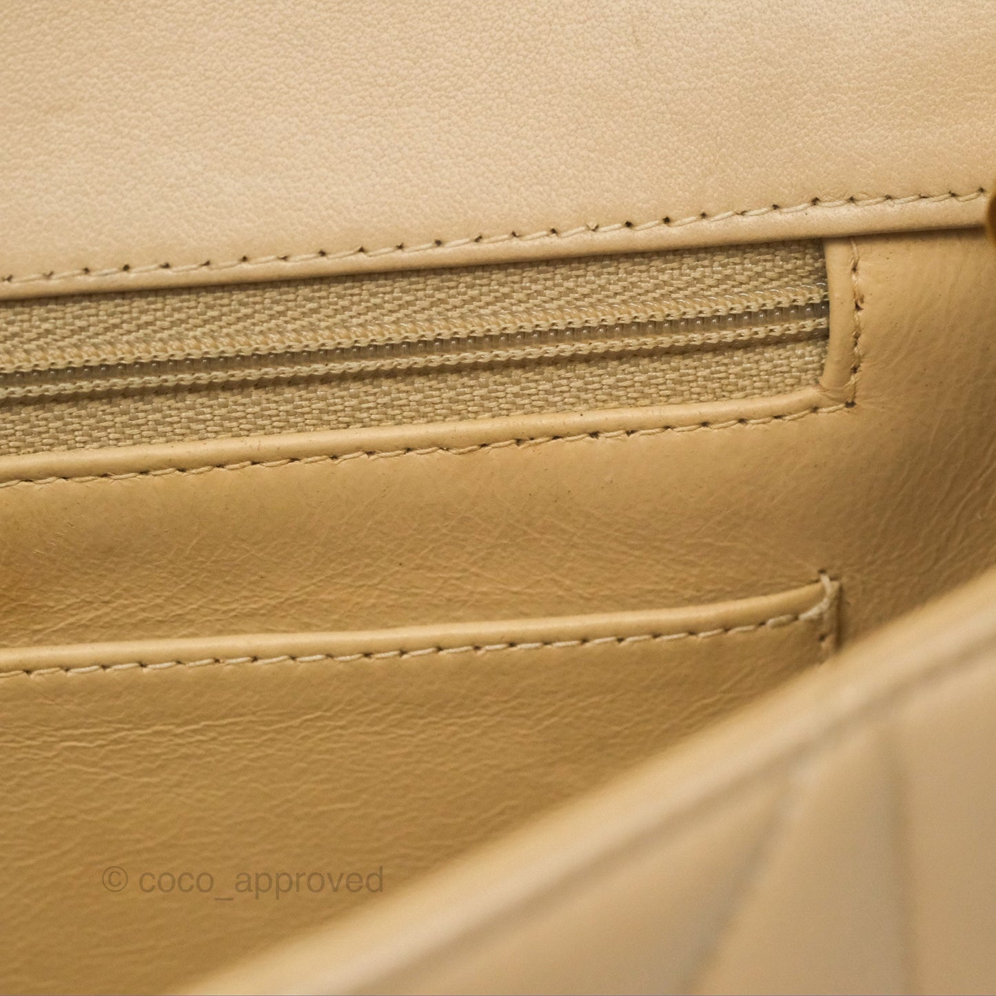 Chanel Vintage Small Quilted Classic Diana Flap Bag Beige Lambskin 24K Gold Hardware