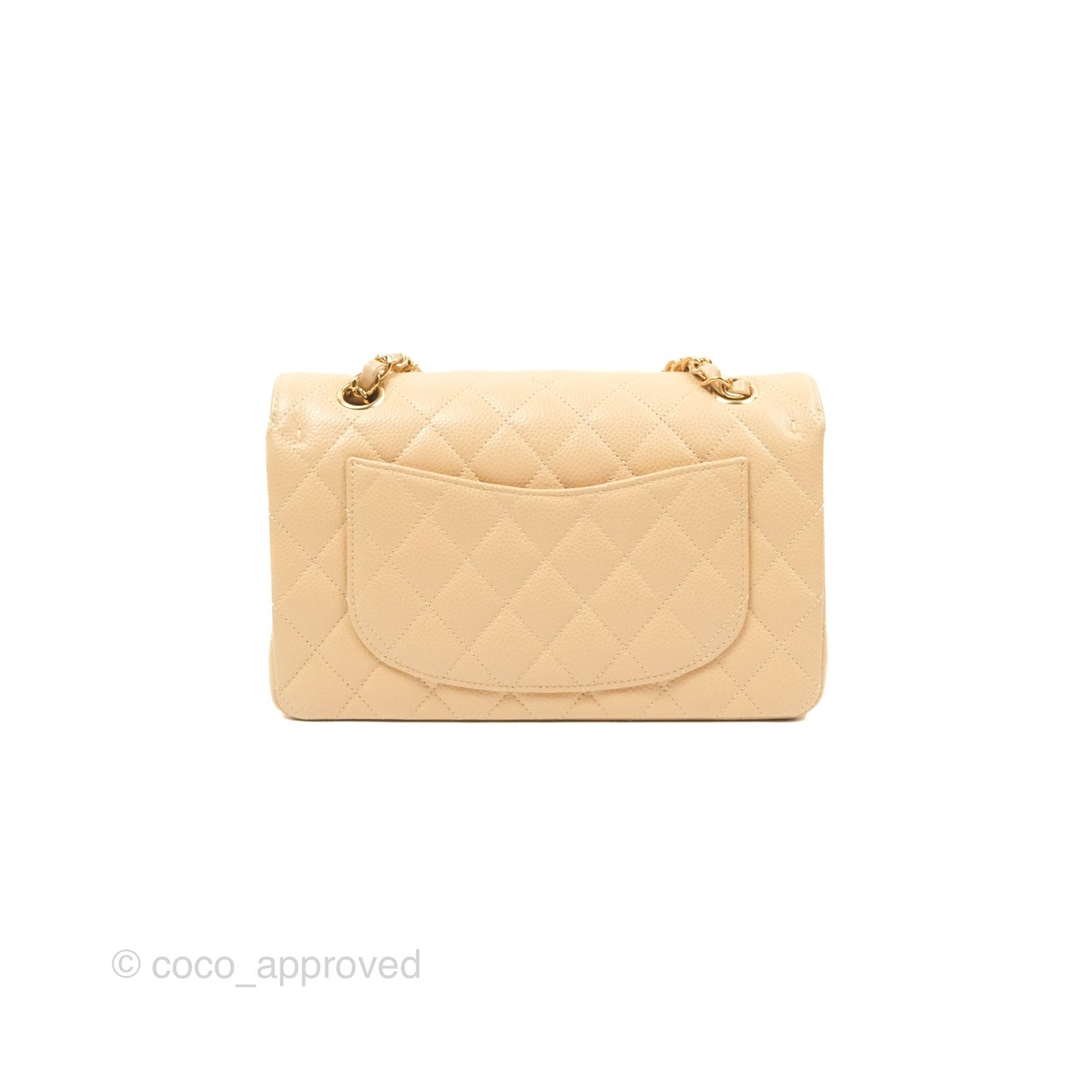 Chanel Small Quilted Classic Flap Beige Caviar Gold Hardware