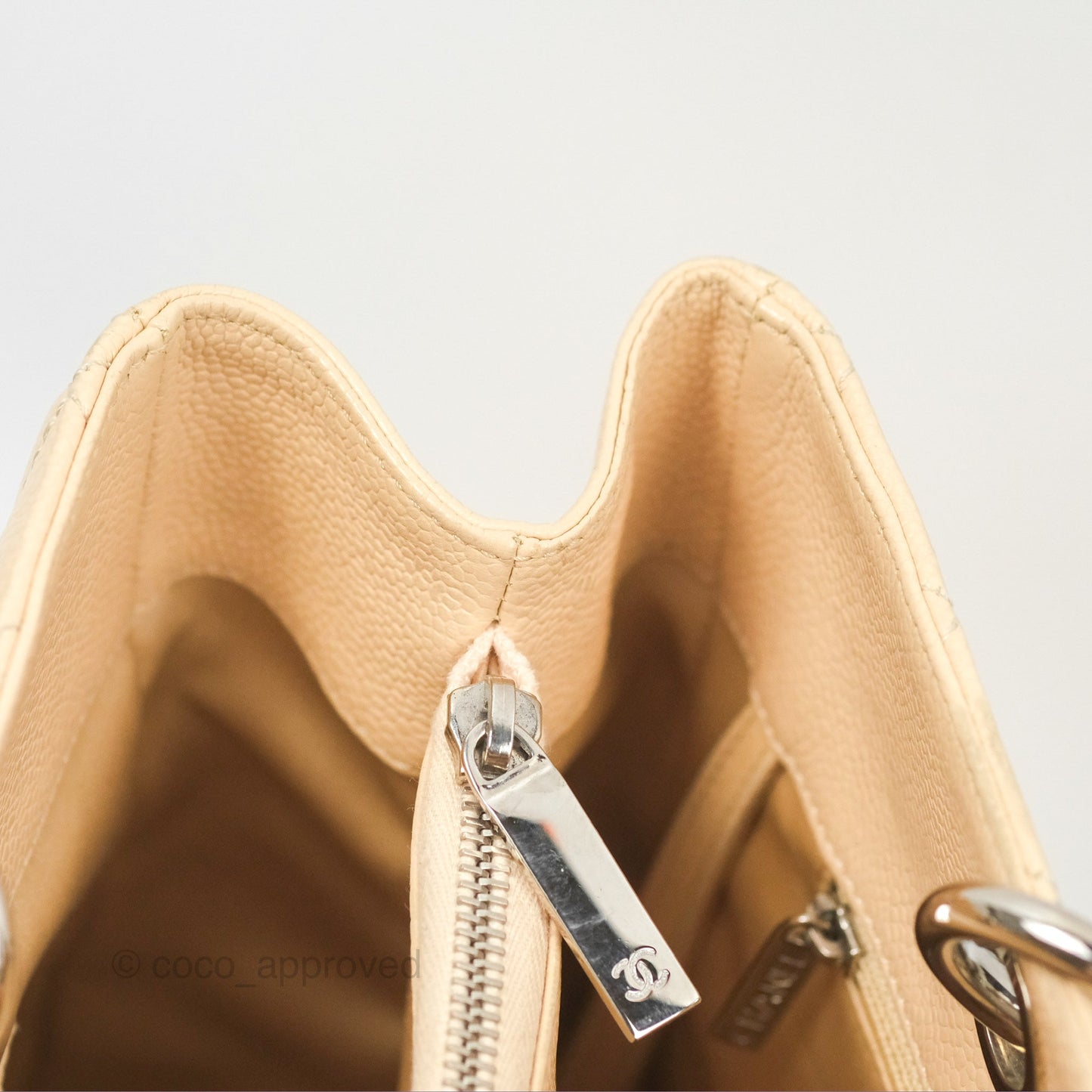 Chanel GST Beige Caviar Silver Hardware