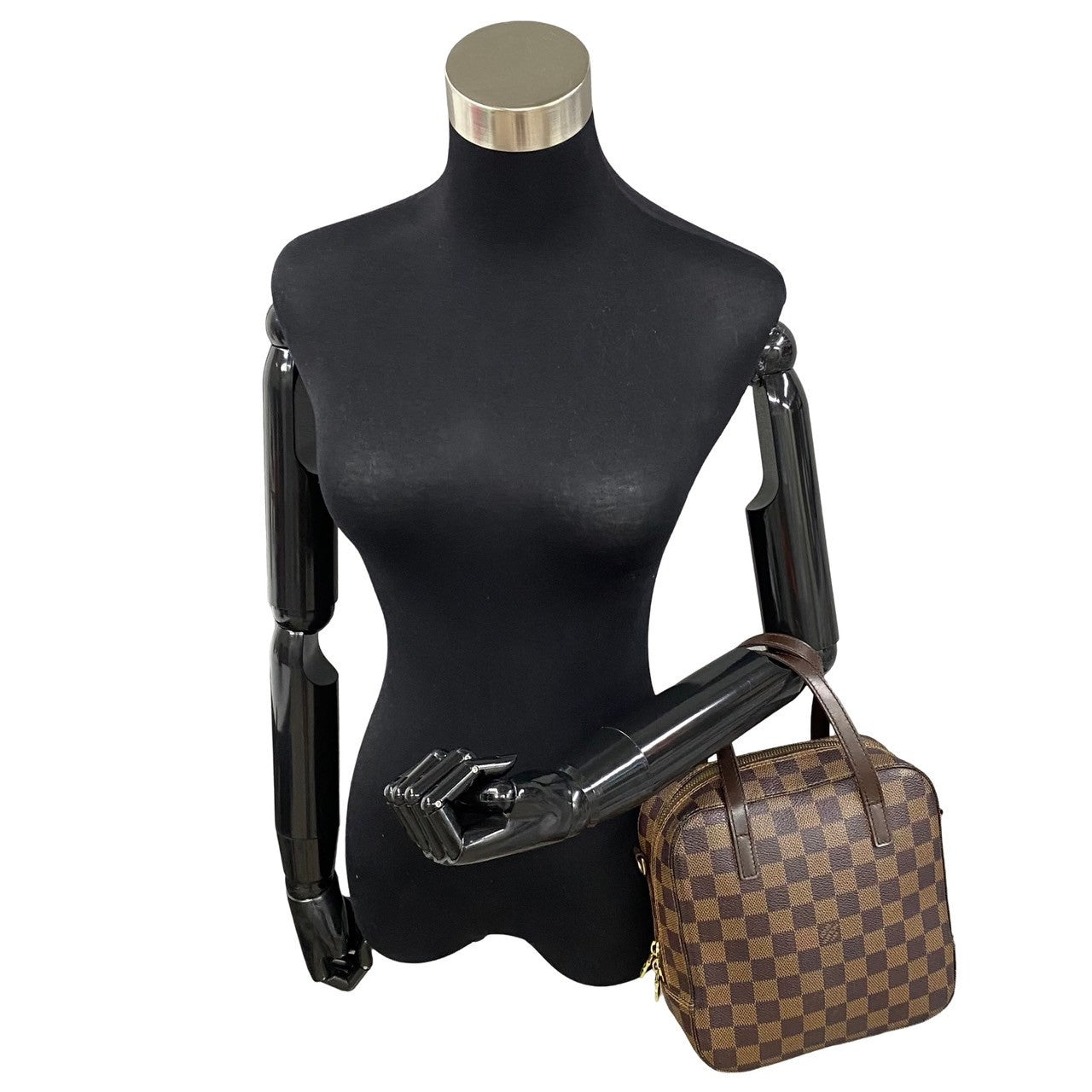LOUIS VUITTON Shoulder Bag leather Brown Damier Spontini